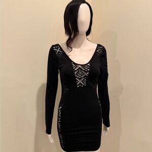 House of CB Black Long Sleeve Dress